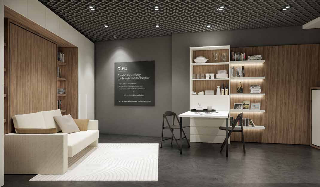Clei wall bed system — living room configuration